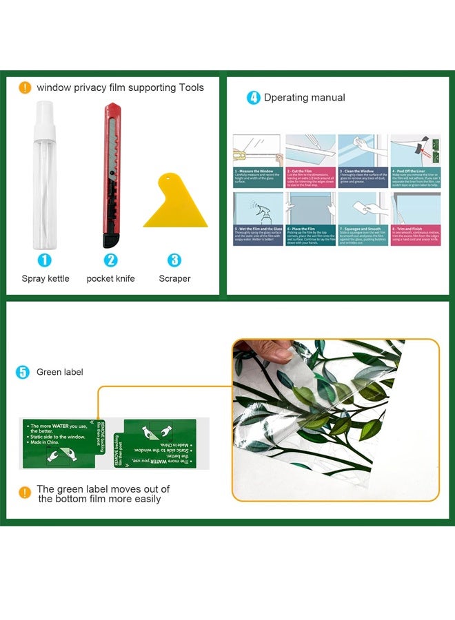 خصوصية النافذة غشاء صقع نافذة زجاجية غشاء نافذة قوس قزح غشاء ملتصق نافذة غير لاصقة قابلة لإعادة الاستخدام زخرف للغرفة (ورقة قوس قزح, 17.5 X 78.7 بوصة) - Image 3