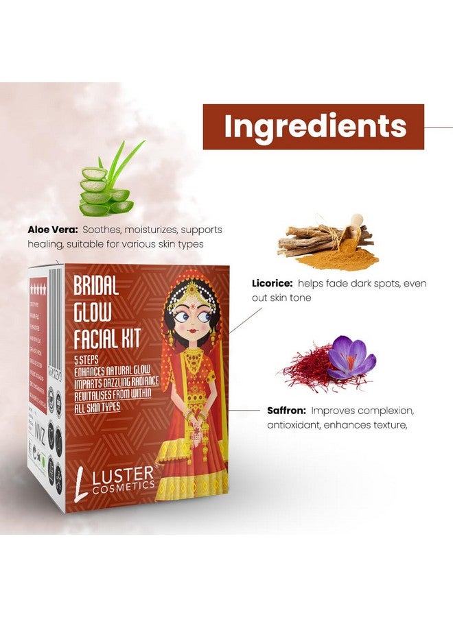 LUSTER Cosmetics Bridal Glow Facial Kit | Enriched With Blueberry & Aloevera Extracts | 5 Step Facial Kit | Single Use Mini Facial Kit | Paraben Free - 45G - Image 4