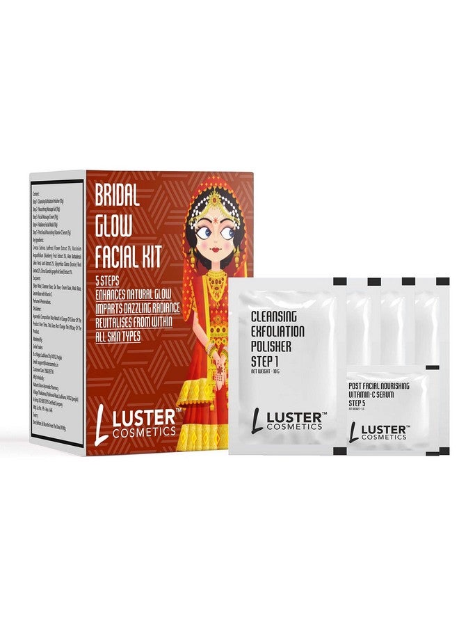 LUSTER Cosmetics Bridal Glow Facial Kit | Enriched With Blueberry & Aloevera Extracts | 5 Step Facial Kit | Single Use Mini Facial Kit | Paraben Free - 45G - Image 3