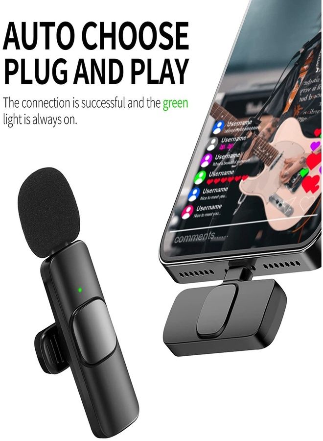 WALL BEAUTY Wall Beauty Wireless Microphone For iPhone iPad Label Microphone Wireless Clip Type Small Video Mic Sound Reducing 360 Recording Lapel Microphone.  - Image 3