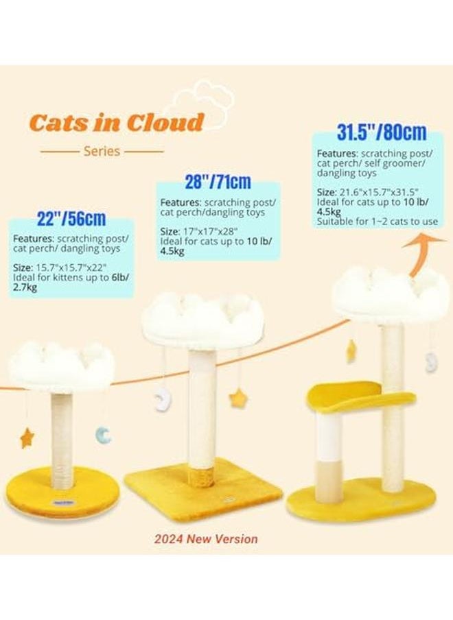 Generic - Cloud Cat Scratching Post With Bed Cat Tree Tower For Indoor Cats Natural Sisal Cat Scratcher With Soft Perch For Kitten And Adult Cats Small Cat Tower With Toys Cat Activity Tree - Image 1