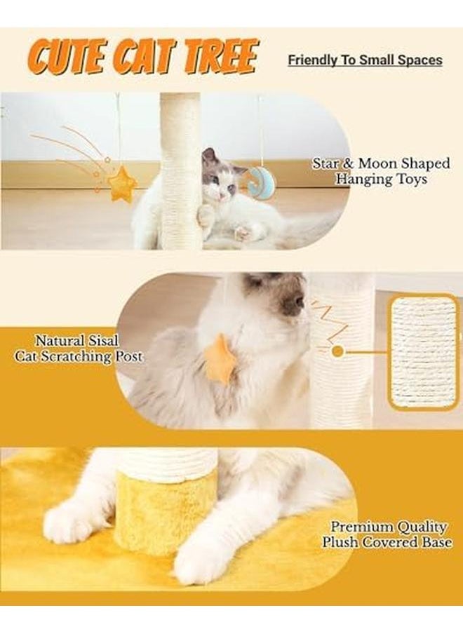 Generic - Cloud Cat Scratching Post With Bed Cat Tree Tower For Indoor Cats Natural Sisal Cat Scratcher With Soft Perch For Kitten And Adult Cats Small Cat Tower With Toys Cat Activity Tree - Image 1