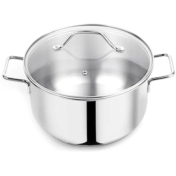 براديب 1810304 قدر طهي من الفولاذ المقاوم للصدأ بدرجة طعام مع غطاء زجاجي سعة 73 لترًا - Image 2