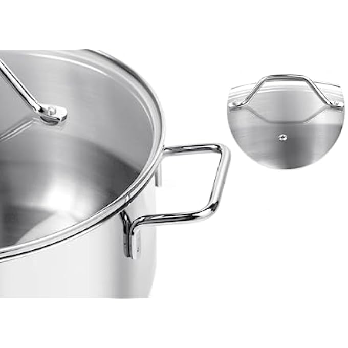 براديب 1810304 قدر طهي من الفولاذ المقاوم للصدأ بدرجة طعام مع غطاء زجاجي سعة 73 لترًا - Image 4