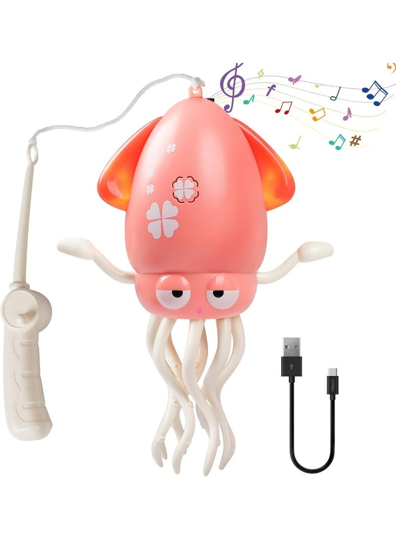 لعبة الأخطبوط الراقص الكهربائية للأطفال - لعبة تفاعلية بالموسيقى والإضاءة مع خاصية تجنب العقبات وعصا تحكم يدوية - قابلة للشحن بوصلة USB لتنمية مهارات الأطفال - Image 1