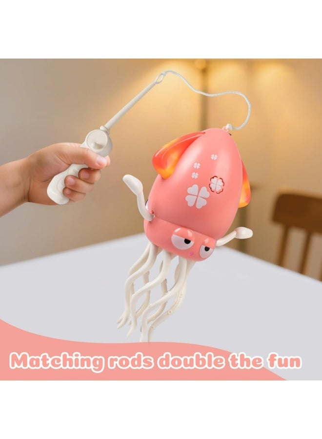 لعبة الأخطبوط الراقص الكهربائية للأطفال - لعبة تفاعلية بالموسيقى والإضاءة مع خاصية تجنب العقبات وعصا تحكم يدوية - قابلة للشحن بوصلة USB لتنمية مهارات الأطفال - Image 3