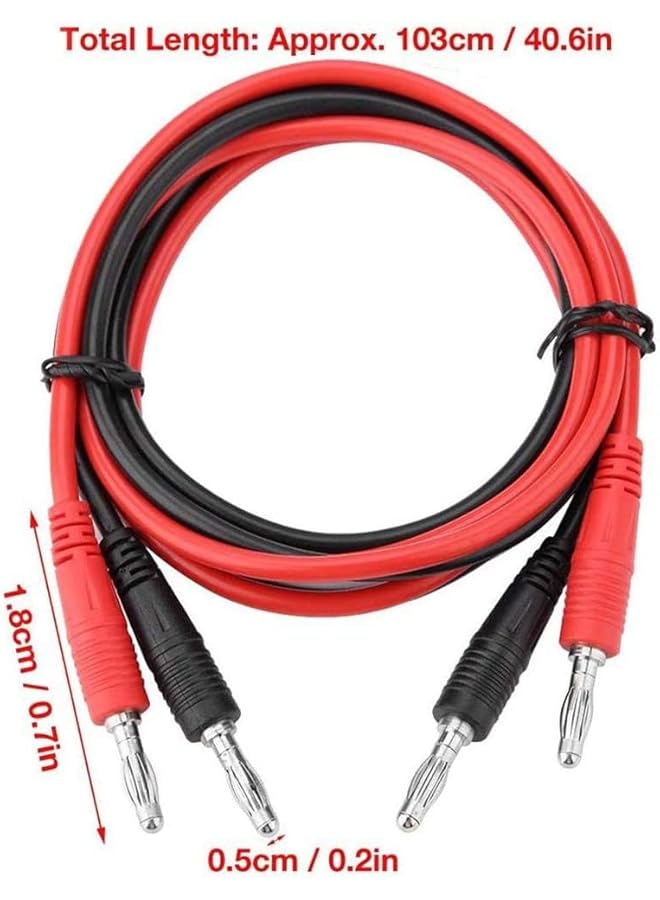 PROMASS promass 2Pcs P1041 4mm Banana Plug to Banana Plug multimeter Test Cable Electronic Test Leads Extension - Red + Black  - Image 4