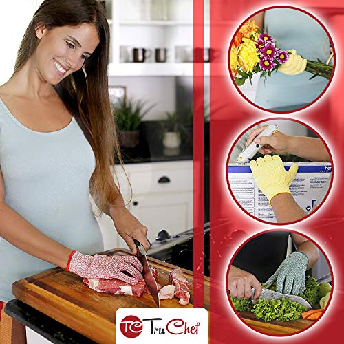 TruChef Premium Cut Resistant Adult Gloves Food Grade - Level 5 Anti-Cut Protection for Meat, Veggies & Wood Carving - Durable, Breathable, Machine Washable - Kitchen Knife Proof Safety Gloves - Image 2