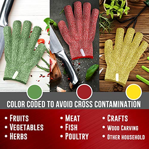 TruChef Premium Cut Resistant Adult Gloves Food Grade - Level 5 Anti-Cut Protection for Meat, Veggies & Wood Carving - Durable, Breathable, Machine Washable - Kitchen Knife Proof Safety Gloves - Image 3