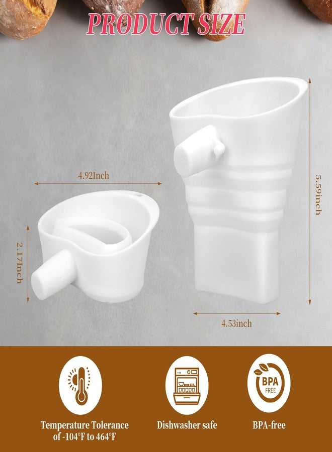 GreeSuit Flour Funnel for KitchenAid Mixer 4.5-7QT: Compatible with KitchenAid Classic Series 4.5-7Quart Tilt-Head Stand Mixer,Upgrade Foldable Silicone Easy Pour Baking Accessory, Dishwasher Safe (White) - Image 3