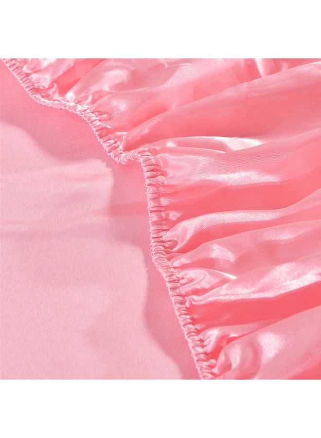 NIBEMINENT Well-made Soft Silk Fitted Sheet Cover polyester Pink 37.00 x 3.00 28.00cm - Image 2