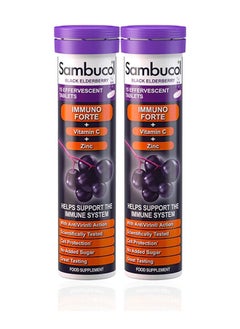 Sambucol Vitamin C Tablets Effervescent Immuno Forte and Zinc 15'S Pack Of 2  - Image 1