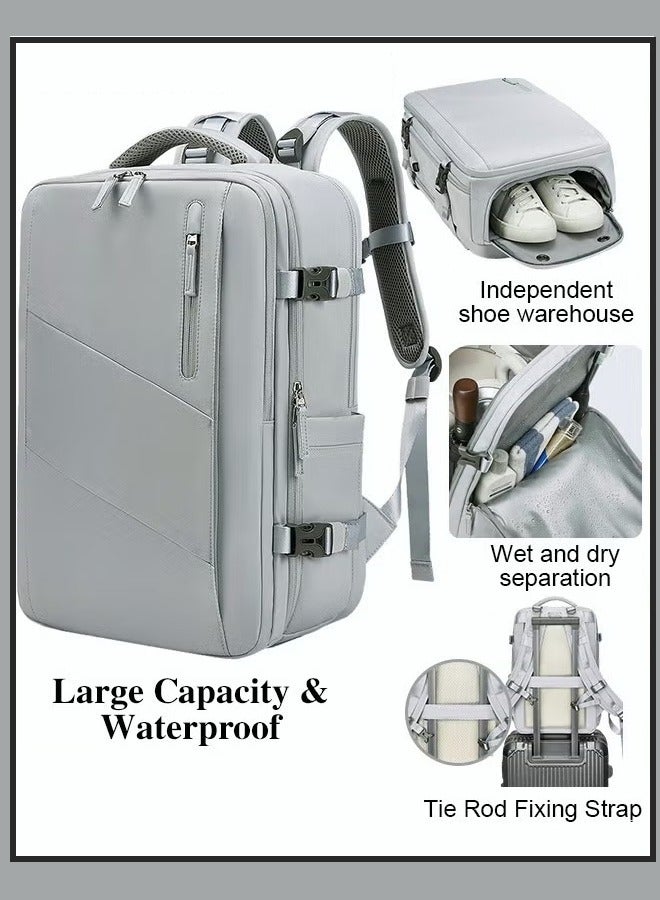 Canway Large Travel Backpack Carry On Backpack Expandable Airline Airplane Approved Weekender Backpack Hiking Backpack Laptop Backpack with USB Charging Port Waterproof Backpack - Image 1