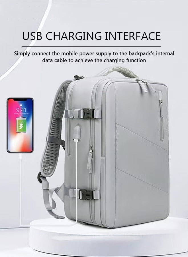 Canway Large Travel Backpack Carry On Backpack Expandable Airline Airplane Approved Weekender Backpack Hiking Backpack Laptop Backpack with USB Charging Port Waterproof Backpack - Image 2