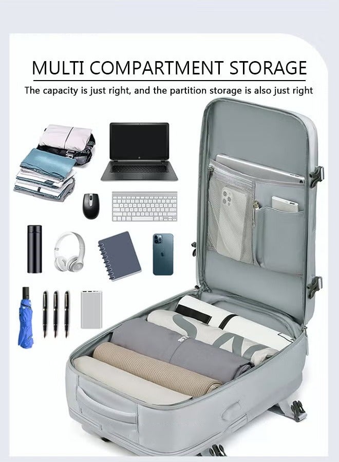 Canway Large Travel Backpack Carry On Backpack Expandable Airline Airplane Approved Weekender Backpack Hiking Backpack Laptop Backpack with USB Charging Port Waterproof Backpack - Image 3