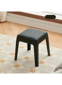 DANUBE HOME Amman Stool Light Weight Single Backless Chair PP+PU Cushion Material Modern Design 1 Seater Chair For Living Room Dining Room Indoor Furniture L25xW25xH30cm -Black 