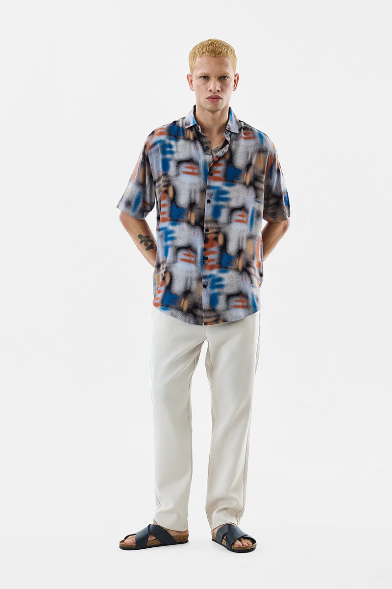 SNITCH Regular Fit 100% Viscose Abstract Shirt