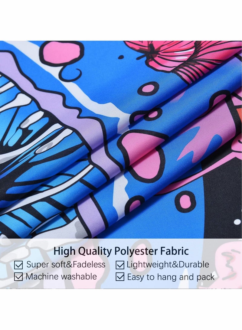 Captaintech Mushroom Tapestry Wall Hanging Moon Stars Wall Tapestry Starry Night Tapestry Room Decor Blacklight Tapestry for Bedroom (130x150cm) - Image 4