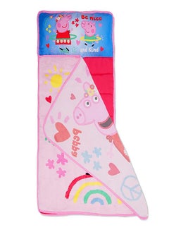 Peppa Pig Peppa Pig I'm Just So Happy Toddler Nap Mat - Includes Pillow and Fleece Blanket - Great for Girls or Boys Napping during Daycare or Preschool - Fits Toddlers  - Image 1