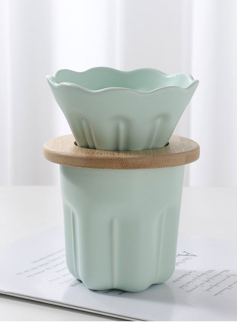 ميبرو طقم كوب و قمع تقطير سيراميك صغير مناسب لفلاتر 01 و 00 و155مم لون اخضر - Image 1