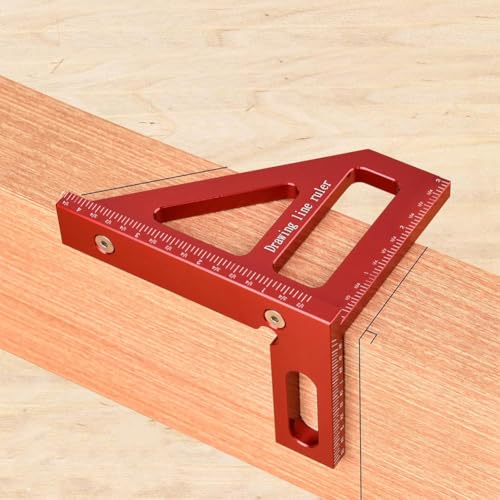 Serplex® Aluminum Alloy Woodworking Ruler 45° 90° Angle Measuring Tool With Laser-Etched Markings, Multi-Template Design, Precision Carpenter Drawing Line Ruler For DIY & Professional Woodworking Task - Image 1