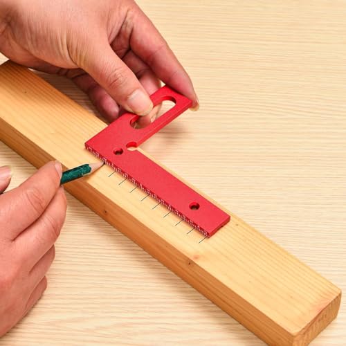 Serplex® Aluminum Alloy Woodworking Ruler 45° 90° Angle Measuring Tool With Laser-Etched Markings, Multi-Template Design, Precision Carpenter Drawing Line Ruler For DIY & Professional Woodworking Task - Image 5