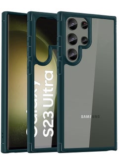 YoYoTech Samsung Galaxy S23 Ultra case 6.8 inch 2023 Defender Drop-Proof Hard Transparent Back Anti Scratch Ultra Thin Shockproof Cover Green 