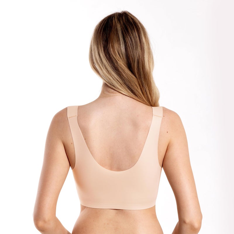 Floatley to The T-Shirt Scoop Neck Bra for Women, Silky Comfort Wirefree Seamless Grip Band Pullover Bra with Removable Pads - Image 3