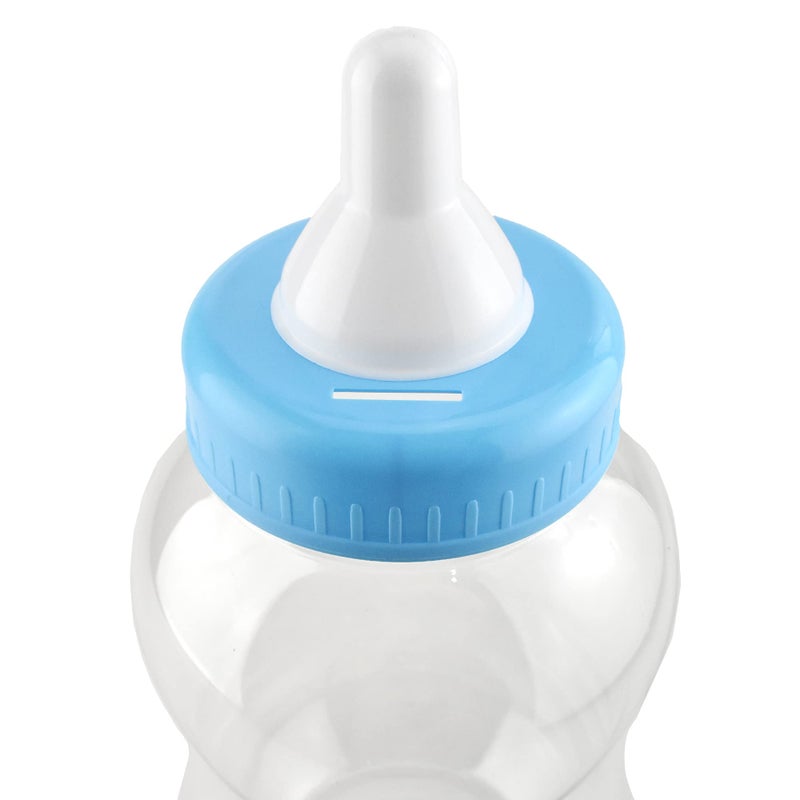 Homeford Jumbo Milk Bottle Coin Bank Baby Shower Plastic Container, 15-inch, Light Blue - Image 2