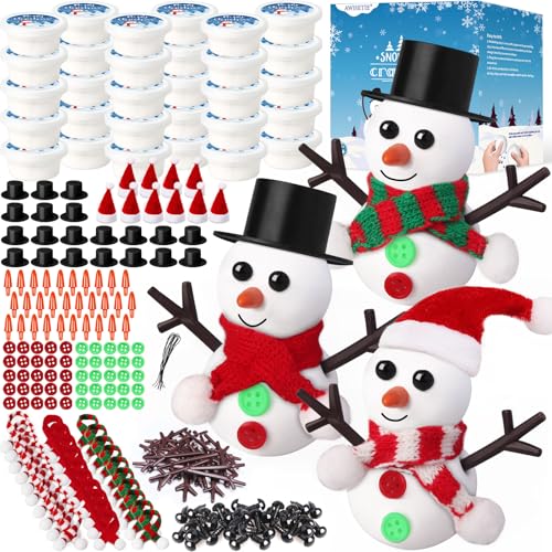 AWHETIE 30 Pack Stocking Stuffers for KidsChristmas Crafts for Kids BulkBuild a Snowman Crafts Kit Modeling ClayChristmas Stocking Stuffers Gifts Activities for Boys Girls - Image 1