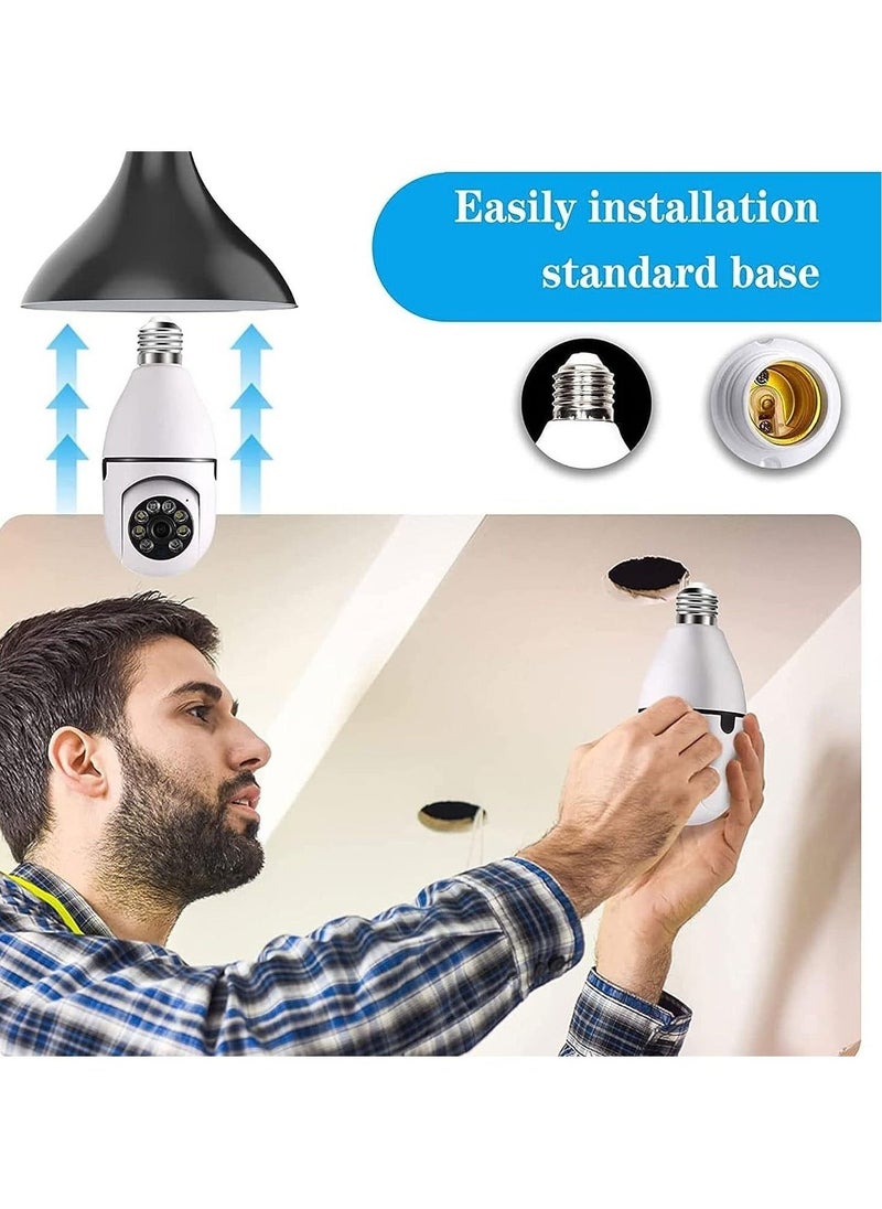 ELTRAZONE Wireless Security Camera, 1080P WiFi Lampcamera 2 Way Talk 360 Degree Motion Detection Surveillance Camera with Night Vision - Image 4