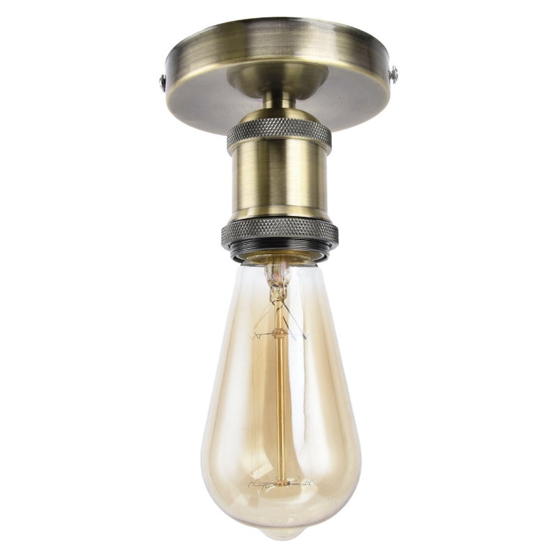 Vintage E26 E27 Lamp Socket Ceiling Lamp Holder with Accessories for Kitchen Bedroom Living Room 100‑240VSilver - Image 3
