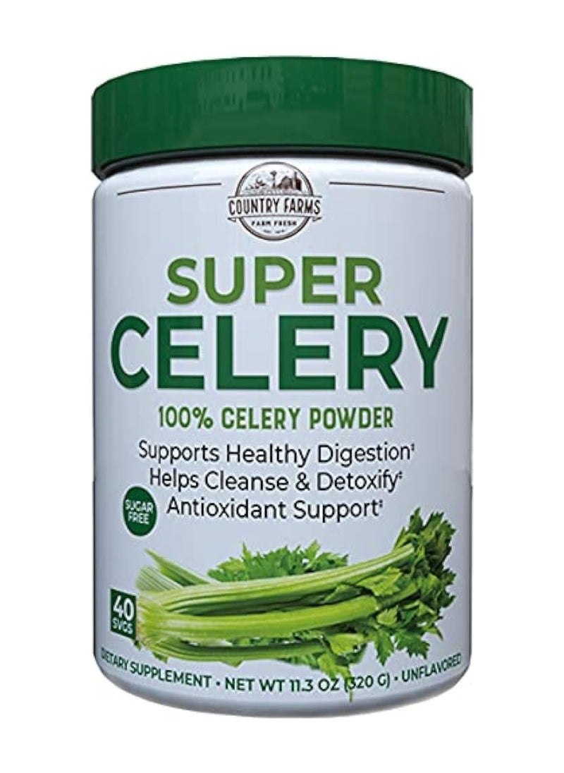 COUNTRY FARMS - 100% Celery Powder Supports Healthy Digestion Helps Cleanse And Detoxify 40 Servings 11.3 Ounce Pack Of 1 - Image 1
