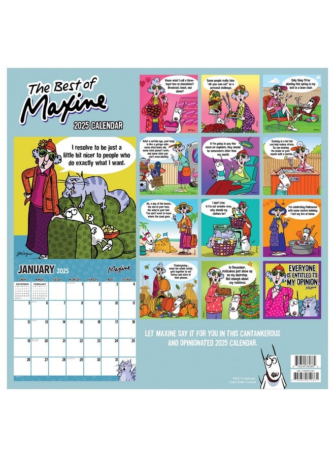 TF PUBLISHING 2025 Maxine Wall Calendar - Large Grids for Appointments and Scheduling - Vertical Monthly Wall Calendar 2025 - Home and Office Organization - Premium Matte Paper - 12"x12” - Image 4