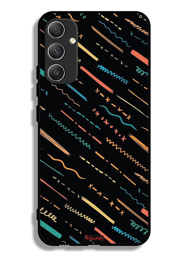 Tolwak Samsung Galaxy A34 5G Protective Case Cover X Lines Abstract Pattern - Image 1