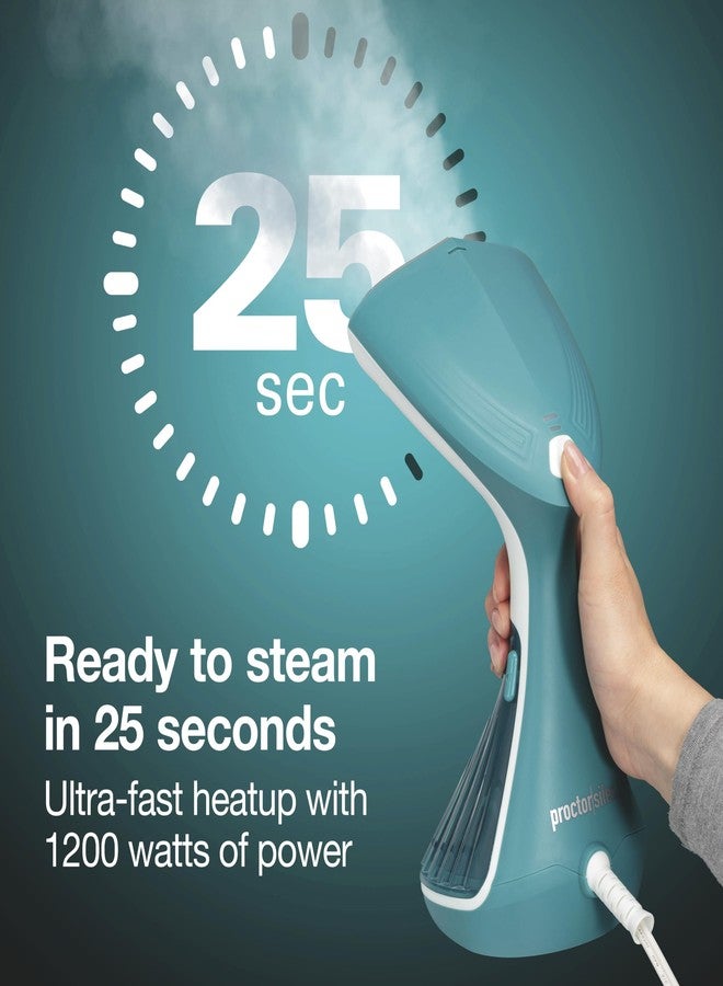 Proctor Silex Dual Mode Handheld Garment Steamer for Clothes, Ready in 25 Seconds for 15 Minutes of Continuous Use, Portable and Lightweight, Vacation Essentials, 1200 Watts, 300 ml Water Tank, Blue - Image 4