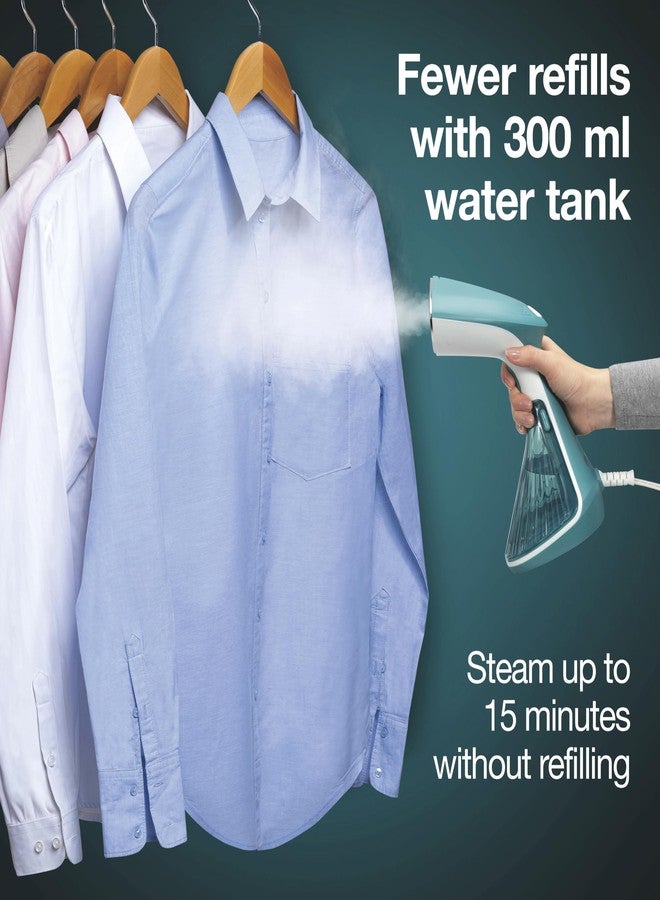 Proctor Silex Dual Mode Handheld Garment Steamer for Clothes, Ready in 25 Seconds for 15 Minutes of Continuous Use, Portable and Lightweight, Vacation Essentials, 1200 Watts, 300 ml Water Tank, Blue - Image 5