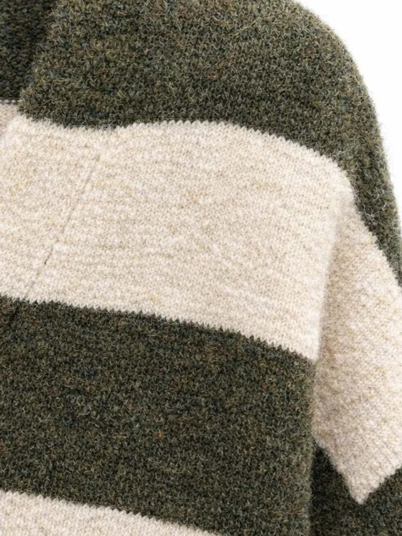 ميكسراي MIXRAY Striped Knit Cardigan with Shawl