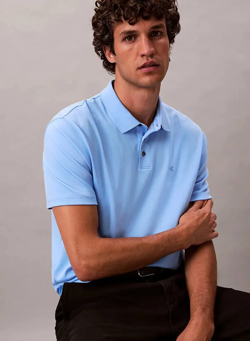 Calvin Klein Track Blue Pima Cotton Polo Shirt for Men | Best Price UAE