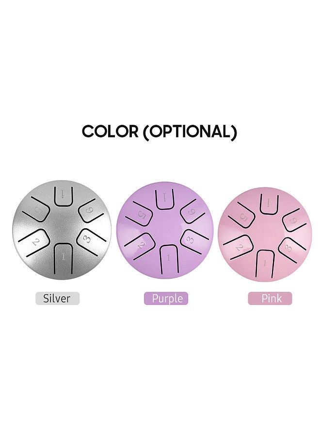 Generic 6 notes 3.8-inch mini steel tongue drum hand pan drum zen drum percussion instrument with drumsticks for beginner musical education concert mind healing yoga meditation - Image 2