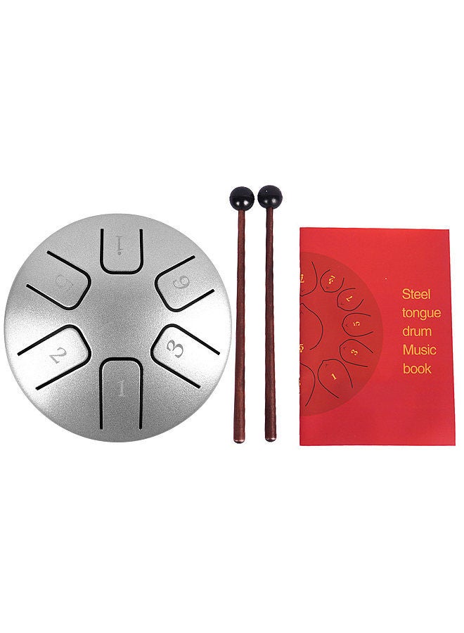 Generic 6 notes 3.8-inch mini steel tongue drum hand pan drum zen drum percussion instrument with drumsticks for beginner musical education concert mind healing yoga meditation - Image 4