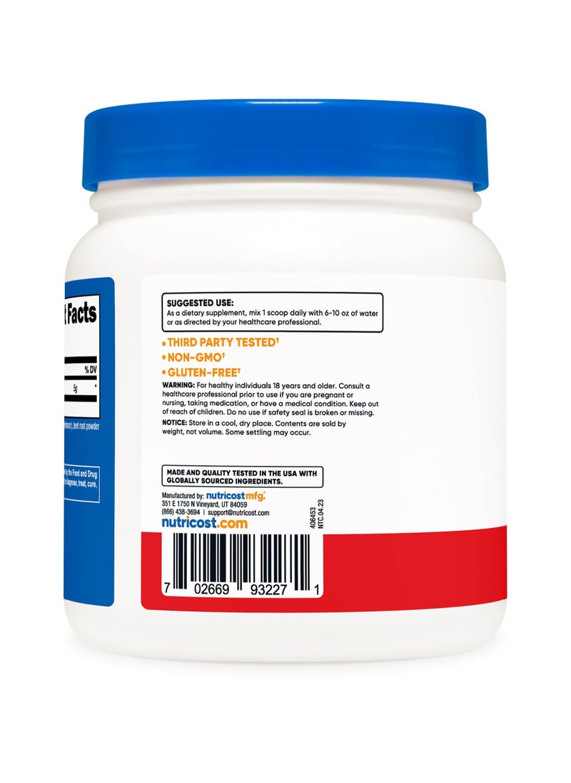 Nutricost - L-Glutamine, 5G L-Glutamine PEr Serving | 76 SERVINGS | 500 G Per Container - Furit punch naturally & artificially Flavored NET WT 17.9 OZ (1.1 LB ) ( 500 G) Dietary Supplement - Image 1