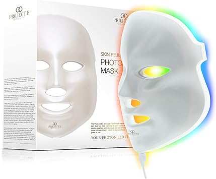 Project E Beauty Project E Beauty Skin Rejuvenation Photon Device 7 Color LED Photon Light Therapy Treatment Antiaging Acne Spot Scar Removal Smooth Wrinkles Fine Lines Tightening Facial Skin Care - Image 1