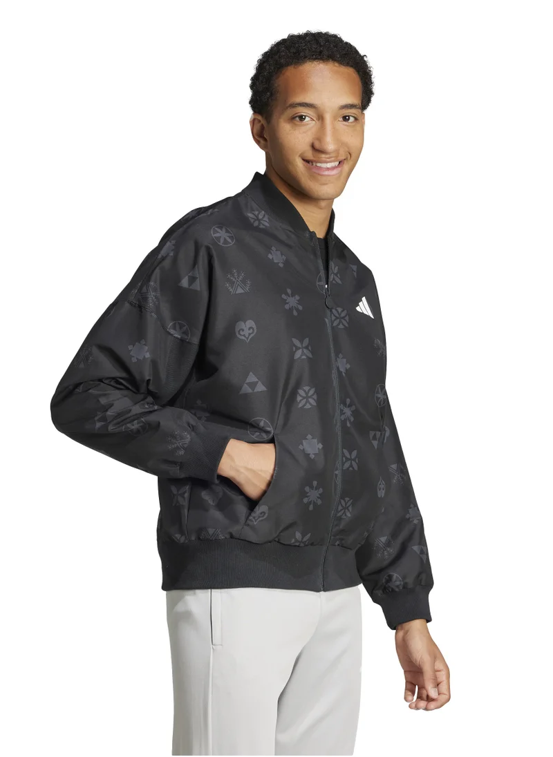 Adidas Bloom Sky Print Woven Bomber Jacket