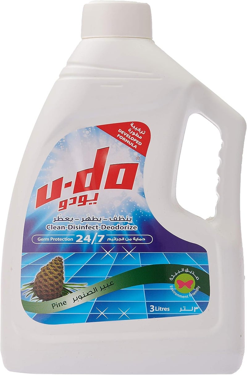 u-do Floor Cleaner, Pine Smell, 3Ltr - Image 1