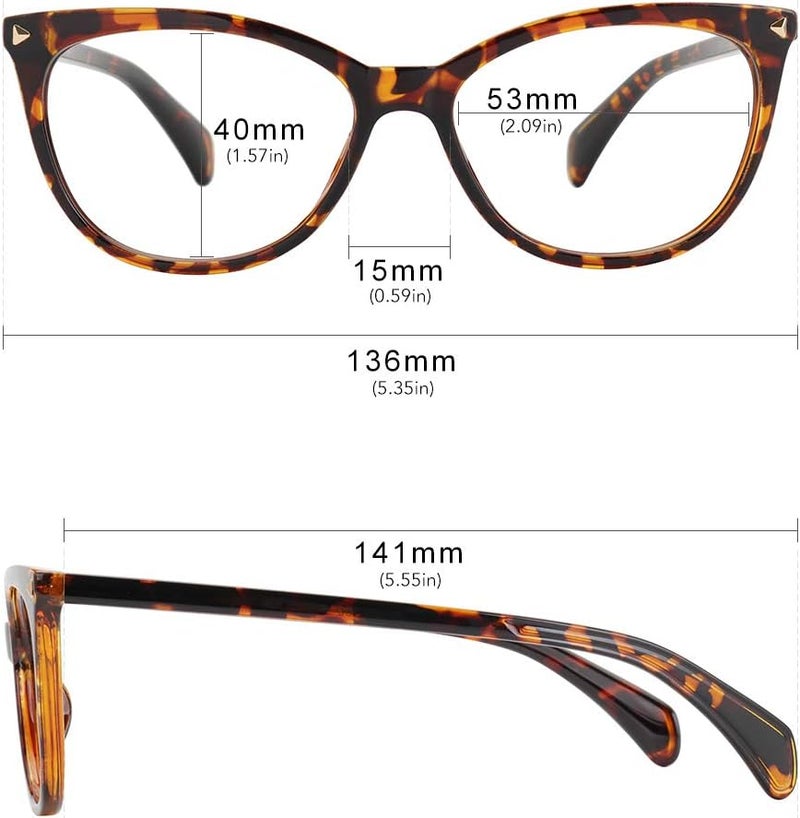 MEETSUN Non Prescription Glasses Frames For Women，Retro Cateye Fake Eyeglasses HD Clear Lens - Image 5