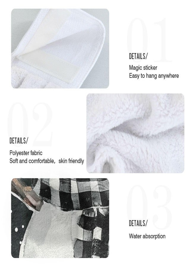 Boccsty White Snowman Winter Fingertip Bath Towels 2 Pcs Christmas Buffalo Plaid Hanging Kitchen Hand Towel Absorbent Dish Cloths for Bathroom Farmhouse Tabletop Home Decor - Image 5