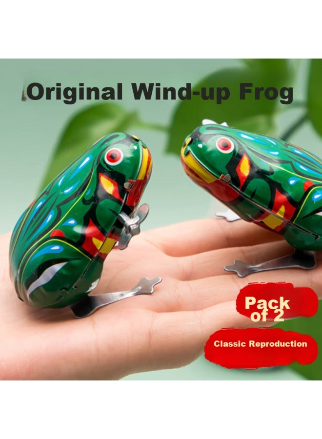 Murcia Metal Frog Toy Wind-up Animal 708090 Nostalgic Bouncy Frog For Childhood, Back-to Reward Small Gift - Image 1