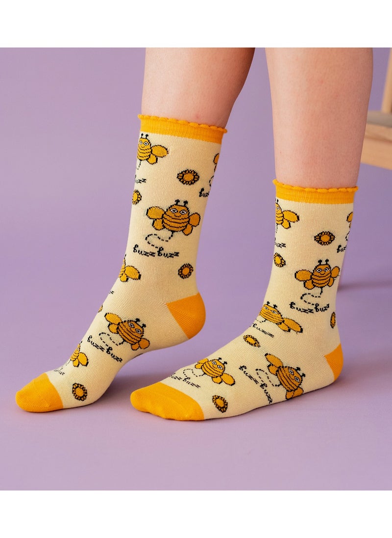 Milk & Moo 4 Pair Women Socks Combo, Ankle Socks For Women, Women’s Crew Socks, Cotton Ultra Soft Breathable, Print Socks Pack EU 36-41  - Image 5