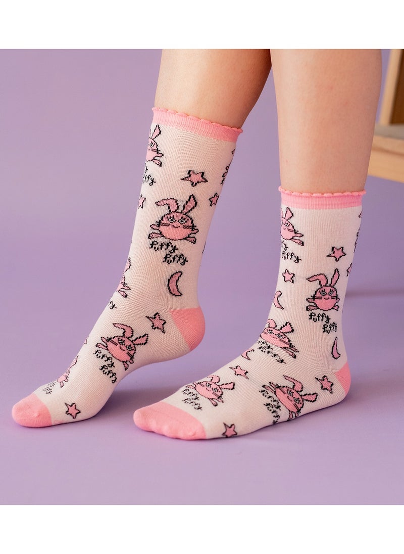 Milk & Moo 4 Pair Women Socks Combo, Ankle Socks For Women, Women’s Crew Socks, Cotton Ultra Soft Breathable, Print Socks Pack EU 36-41  - Image 2